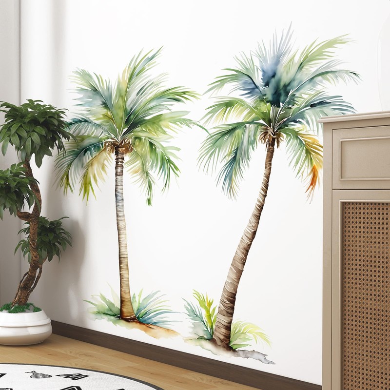 Tanlaby Wall Sticker Palm Tree Large Tree Wall Sticker Tropical