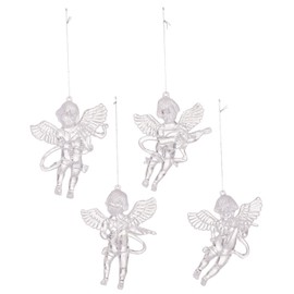 Amagogo 4 Pieces Christmas Tree Hanging Decorations Angel Ornaments Decorative Clear Acrylic for Party Apartment New Year Festivals