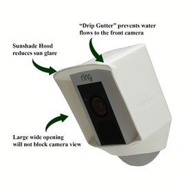 Silicone Skin Case Compatible with Ring Floodlight Camera - Sun Glare, UV & Weather Protection Skins Cover (2 Pack, White)