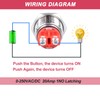 DMWD 22mm Heavy Duty Latching Metal Push Button Switch Waterproof