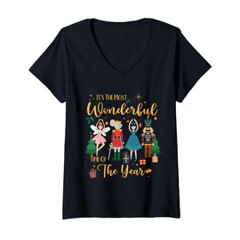 Womens It's The Most Wonderful Time Of The Year Nutcracker Ballet V-Neck T-Shirt