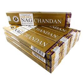 Incense Sticks Economy Set 12 Packs of 15 g Approx. 180 Sticks Golden Nag Chandan Sandalwood