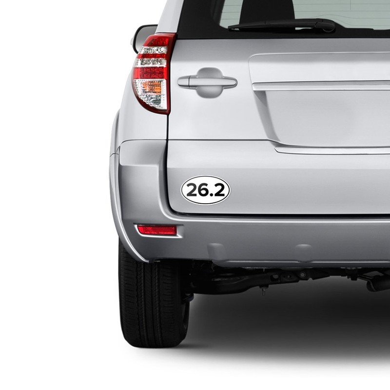 26.2 Marathon Anti-UV Vinyl Oval Car Bumper Sticker - Running