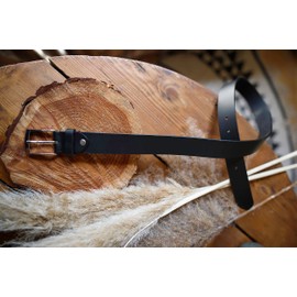 Gusti Kaj Genuine Leather Belt with Silver Buckle Belt Business Belt Work Belt Simple Women Men Black 85 cm, black
