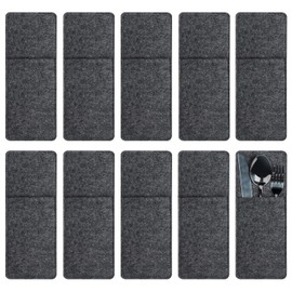 SLAXJNE 10 Pieces Cutlery Storage Bag, Felt Cutlery Bag, Camping Cutlery Bag, Travel Cutlery Bag, Portable Cutlery Bag, Cutlery Accessories