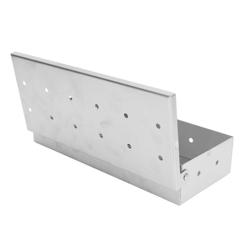 Smoker Box Professional Rectangular Add Smokey BBQ Flavor Stainless Steel