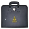 Masonic Past Master Apron Case – Machine Embroidered (Black Leather),