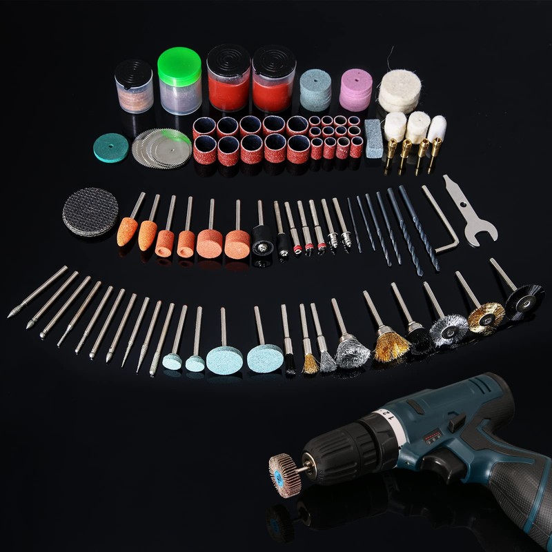 HOMEIDOL 172PCS 1/8-inch Shank Power Rotary Tool Accessories Kit- Includes