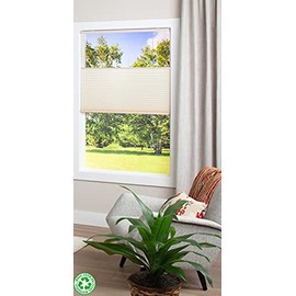 DEZ Furnishings QQAL180480 EcoHome 1.5" Light Filter Top Down Bottom Up Shade, 100% Recycled Fabric, 18" W x 48" H, Alabaster