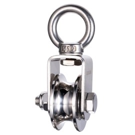 KCNOFNC Stainless Steel Pulley for Steel Cable, Pulley with 2 Ball Bearings for 10 mm Ropes, Load Capacity 500 kg