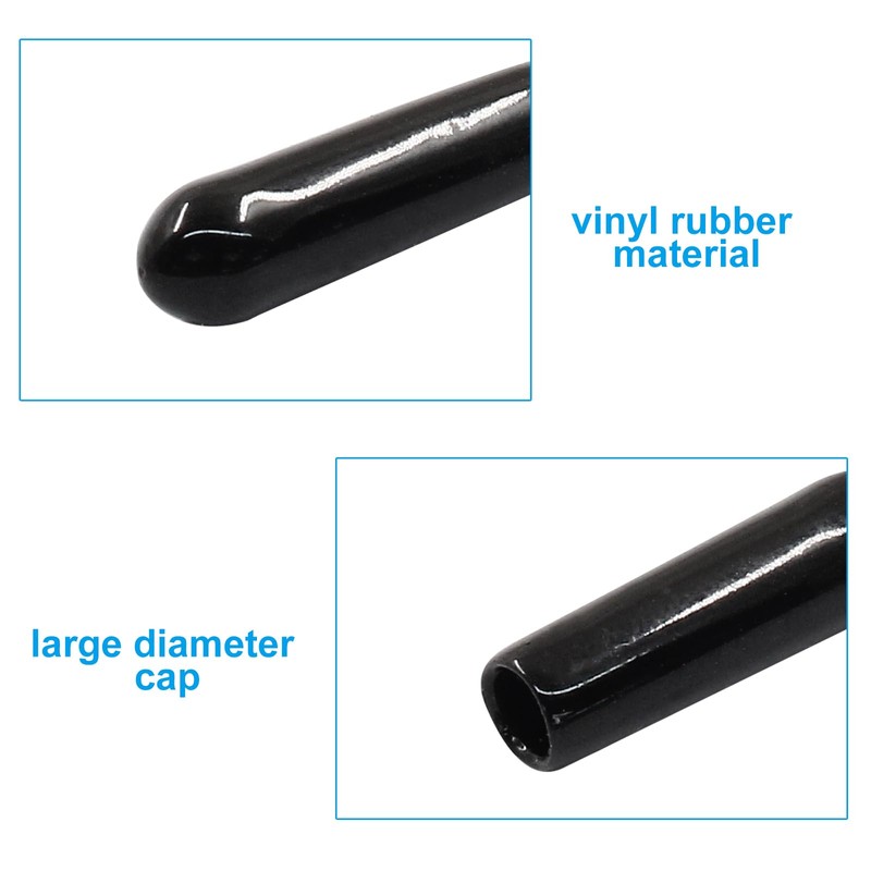 Cjueiom 120pcs Black Rubber End Caps, 7mm / 9/32 inch
