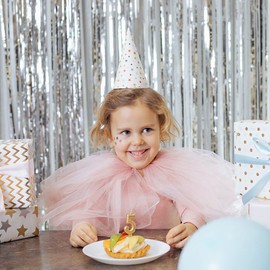 K.E.J. 2 Pack Foil Curtain Backdrop Silver Metallic Tinsel Foil Fringe Curtains Photo Booth Props for Birthday Wedding Engagement Baby Shower Bachelorette Christmas Holiday Celebration Party Decorations