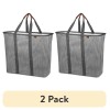 Unbranded (2 pack) CleverMade Collapsible Fabric Laundry Hamper LUXE, Gray,New