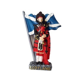 Scottish Piper and Flag Fridge Magnet - Saltire St. Andrew's Cross/Souvenir from Scotland for Fans of Edinburgh, Stirling, Fort William, The Hebrides, The Highlands, Loch Ness Monster, Forth Bridge