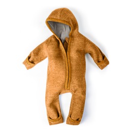 Ehrenkind® Walkoverall, Baby Wool Walker Overalls Made of Natural Virgin Wool with Zip, Walk Wool Suit for Toddlers and Babies, Baby Overall Winter, Baby Winter Overall, saffron