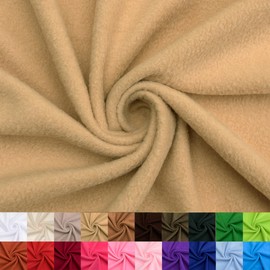 Pico Textiles 1 Yard - Camel Solid Fleece Fabric - Solid Color Fleece Fabric - Sold by The Yard - Variety of Colors - Ideal for Sewing Projects, Scarves, No Sew Fleece Throws and Tie Blankets.
