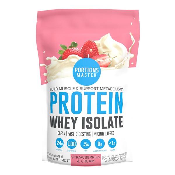 Portions Master Portions Master Cold-Processed, CFM 100% Whey Protein Powder.