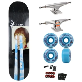 Opera Professional Complete Skateboard Jack Familton Drama 7.8" x 31.25" with Independent Trucks, Triclops Wheels, ABEC 5 Bearings, Hardware, and Griptape - Ready to Assemble