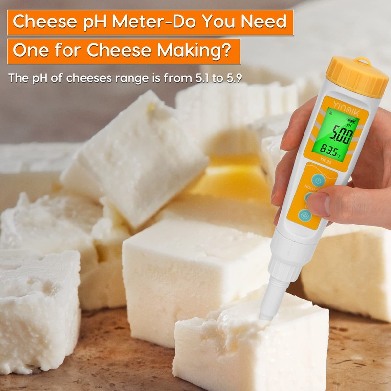 YINMIK Food pH Meter with Extra pH Replaceable Probe,Digital pH