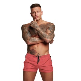 Mens Swim Trunks Quick Dry Swimwear Zipper Pockets, Swim Shorts with Mesh Lining