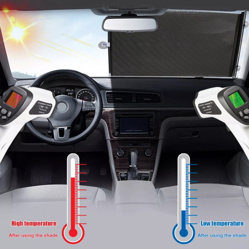 kwenterprise 4 Packs Retractable Car Sun Shade Window Roller Shades