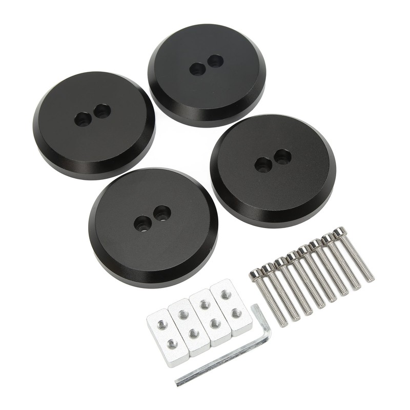 4PCS Aluminium Jack Pad Adapter Black Strong Strength Anodized Surface