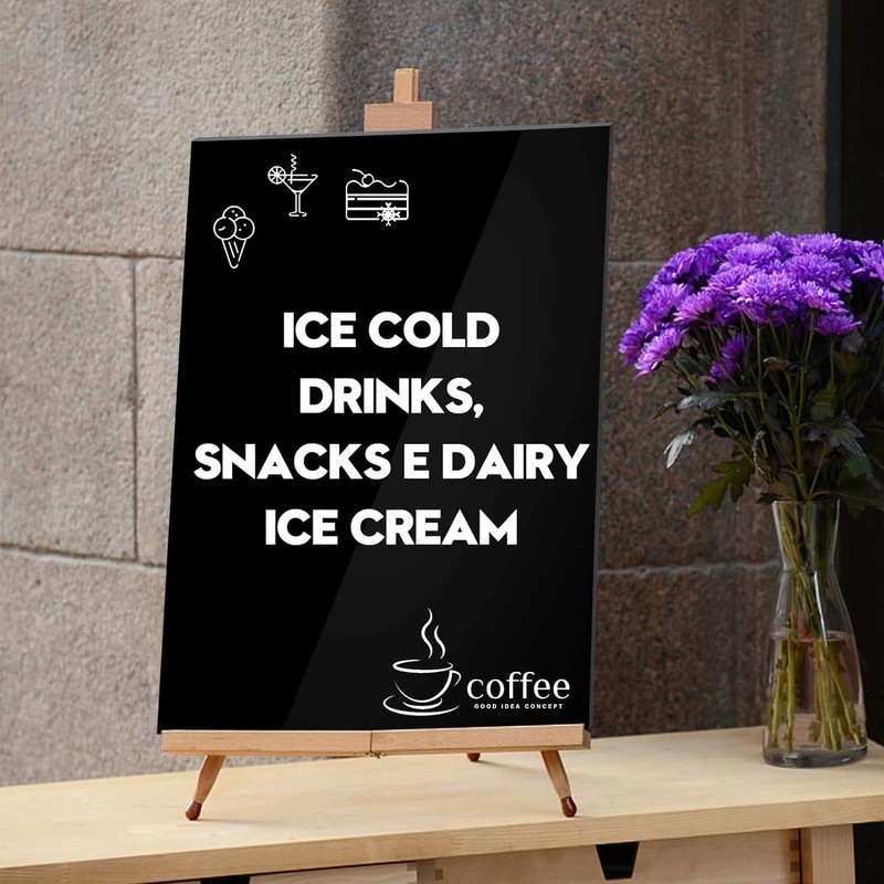 siawadeky Black Acrylic Plate, Set of 4, A4 Size, Opaque