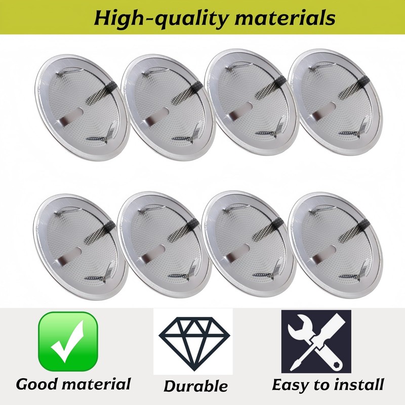 8 Pack 1.34''Circular Screen Vent Cover,Stainless Steel mesh,Silver