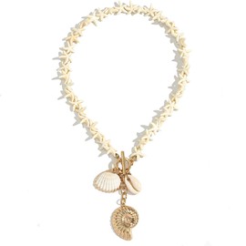 yfstyle Puka Shell Starfish Choker Necklace for Women Summer Beach Conch Shell Ocean Style Necklace Jewelry Summer Beach Gifts for Women Starfish