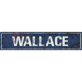 Wallace Blue Grunge Style Rustic Vintage Look 8" Wide Decal Bumper Sticker for use on Any Smooth Surface