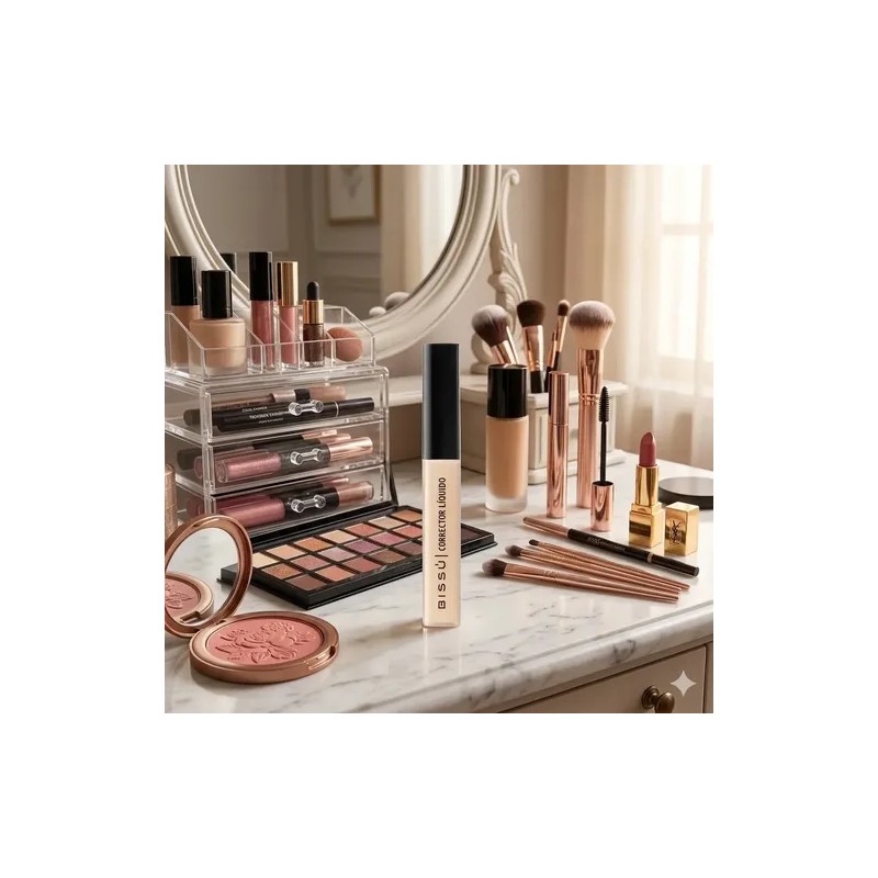 Corrector Líquido Bissú 03 Oblea, Para Ojeras e Imperfecciones, Acabado