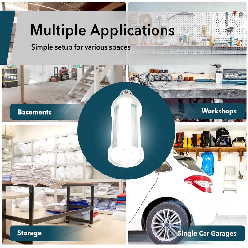 GT-Lite 2500 Lumen LED Corn Cob Bulb, 25W Daylight 5000K,