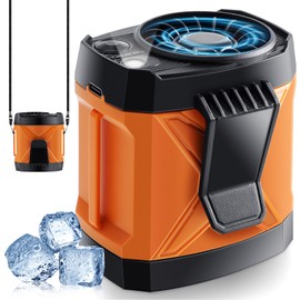 LMAMANWU Portable Fan Rechargeable, Personal Waist Neck Wearable Cooling Fan with Light, 4 Speeds 9200RPM Strong Airflow for Outdoor, Jobsite, Camping, Travel