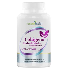 Natural Health Colageinol | Colágeno Hidrolizado con Resveratrol y Calcio | Suplemento Alimenticio en Cápsulas de Alta Absorción | Frasco con 60 Cápsu