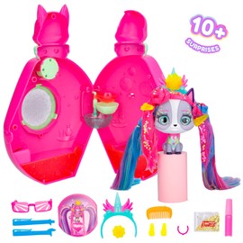 IMC Toys VIP Pets Cats Mystery, Collector's Kittens Glow in the Dark with Long Hair for Combing and 15 Accessories - Toy for Children and Girls + 3 Years