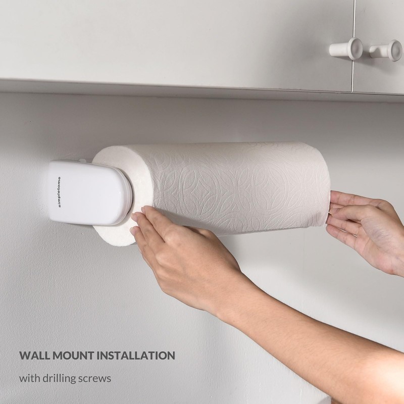 simpletome Paper Towel Holder Under Cabinet or Wall Mount ONE