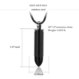 Yinplsmemory Cremation Jewelry for Ashes Locket Deer Bullet Pendant Urn Necklace for Ashes Keepsake Memorial Jewelry for Ashes for Dad Papa