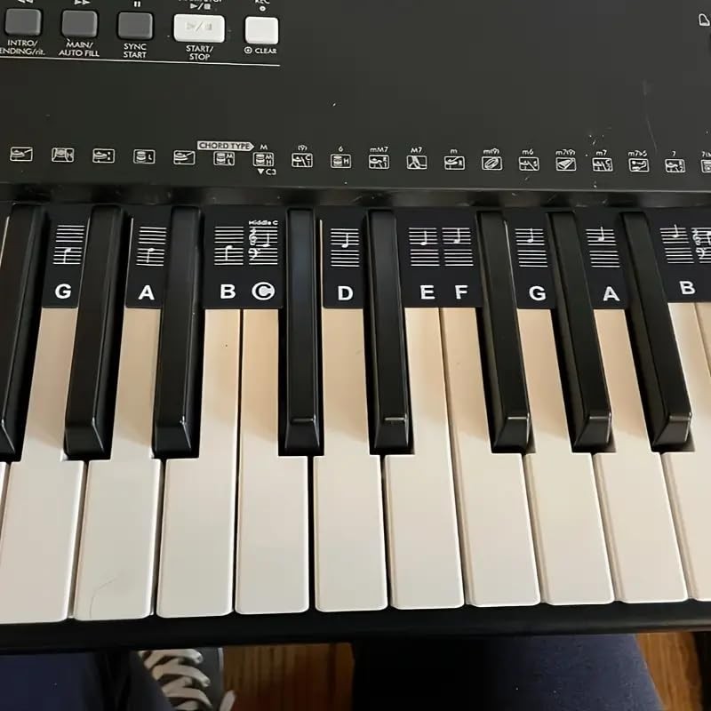 Removable Piano Keyboard Note Labels, Silicone Piano Notes Stickers Guide