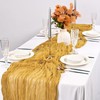 Pesonlook 6 Pack Mustard Cheesecloth Table Runner,10FT Boho Table Runner