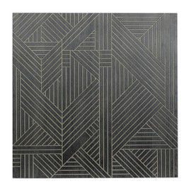 Deco 79 Wood Geometric Home Wall Decor Linear Wall Sculpture, Wall Art 39" x 1" x 39", Black