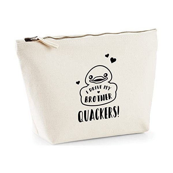 Hippowarehouse I Drive My Brother Quackers! printed make up cosmetic