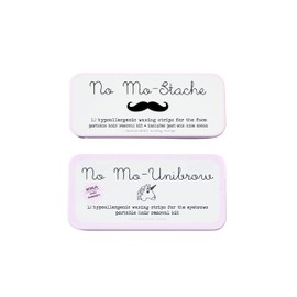 No Mo-Stache Mini Duo - 12 Count Brow and Lip Wax Kit, 2 Piece Set - As Seen On Shark Tank - Hair Removal Wax Strips with Tweezers for Face, Brows and On-The-Go Use