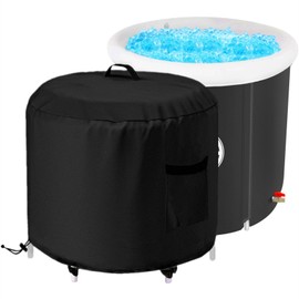 Portable Ice Bath Tub Cover, GS Alderaul Ice Plunge Tub Outdoor Cover, Dustproof and Waterproof, with Windproof Hem, Portable Ice Bath Barrel Cover for Cold Bath Tub and Ice Bathtub, and More.