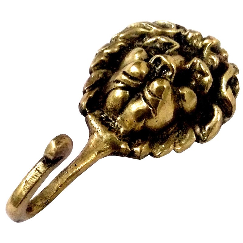 Purpledip 11842 Brass King of Jungle Wall Hook