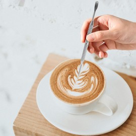 Coffee Art Pen - Double-Ended Latte Art Pen | Coffee FancyDouble-Ended Tool for Cappuccino, Latte, Espresso Decorating, Stainless Steel Latte Art Pen