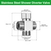 sourcing map G1/2" Shower Diverter Valve 4 Way, Stainless Steel