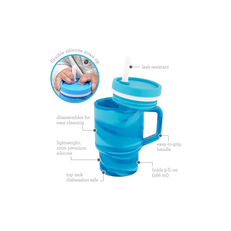 Infantino My 1st Tumbler, taza de silicona para beber con