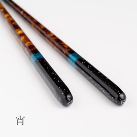 Hashikura Matsukan G-82016 Chopsticks, Dishwasher-Safe, Couples Chopsticks, Natural Wood, Pair Set, 8.9 inches (22.5 cm), Chopsticks Rest Included, Crystal, Night Sky, Black, Red, Made in Japan