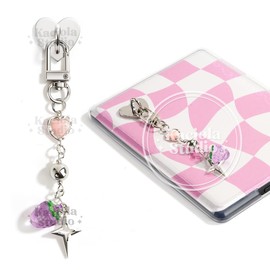 Kaciola Charm Chains for Kindle, Strawberry Pendant Cute E-reader Phone Charm Bracelets Accessories Gift for Reader Booklovers Women Men, Charms Compatible for Kindle/E-Reader/Phone (C02)