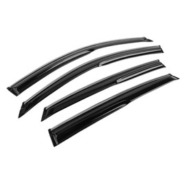 JJTQSR for Honda for Accord 2018-2022 Mugen Style Window Visors Rain Sun Guard 4pcs 4-Qty Acrylic Smoke/Tinted with Chrome Trim 224-0439